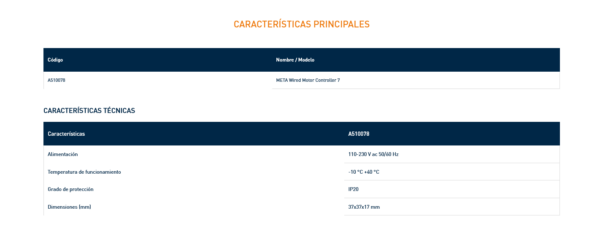 A510078 META WIRED Motor Controller 7