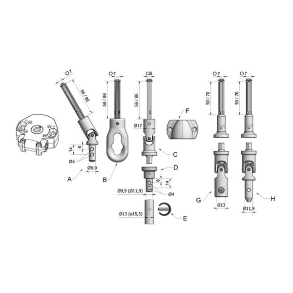 Accesorios para mecanismos 7340-7343-7345-7347